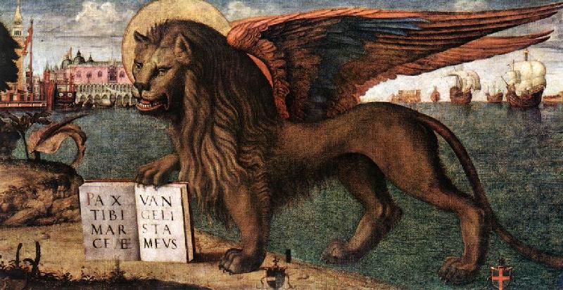 CARPACCIO, Vittore The Lion of St Mark (detail) dsf oil painting picture